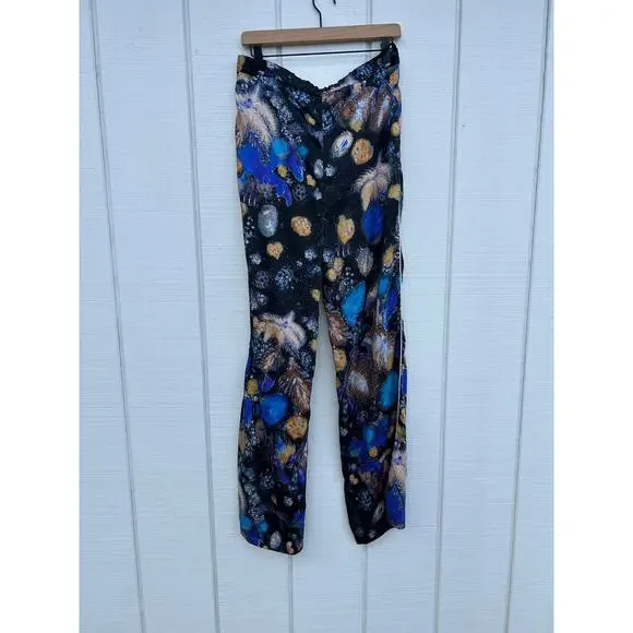Peter Pilotto Fireworks Abstract‎ Printed Straight Leg Silky Pants w/ Pockets, 6